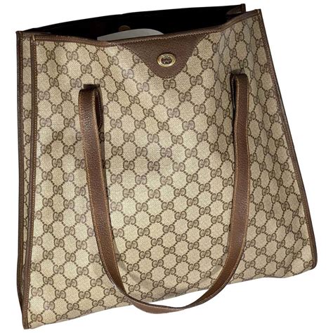 vintage brown gucci tote|gucci canvas tote free.